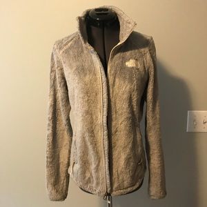 North Face grey soft-silky plush zip-up